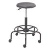Global Industrial Polyurethane Scooter Stool with Steel Base Black view 1