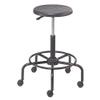 Global Industrial Polyurethane Scooter Stool with Steel Base Black view 2