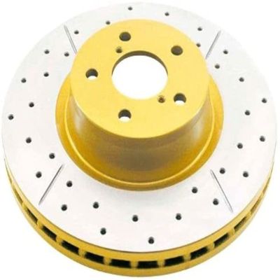 DBA DBA644X Street Series Gold Cross-Drilled and Slotted Rear Solid Disc Brake Rotor