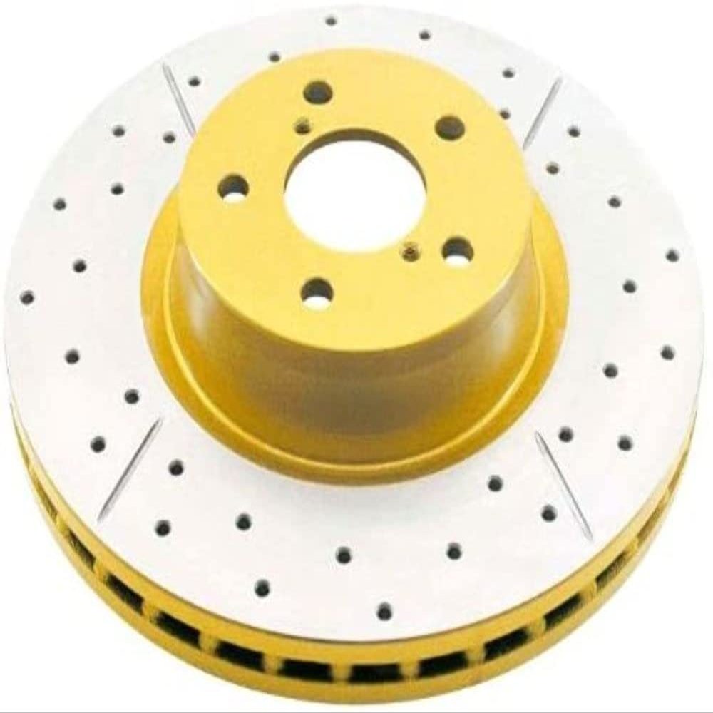 DBA DBA644X Street Series Gold Cross-Drilled and Slotted Rear Solid Disc Brake Rotor