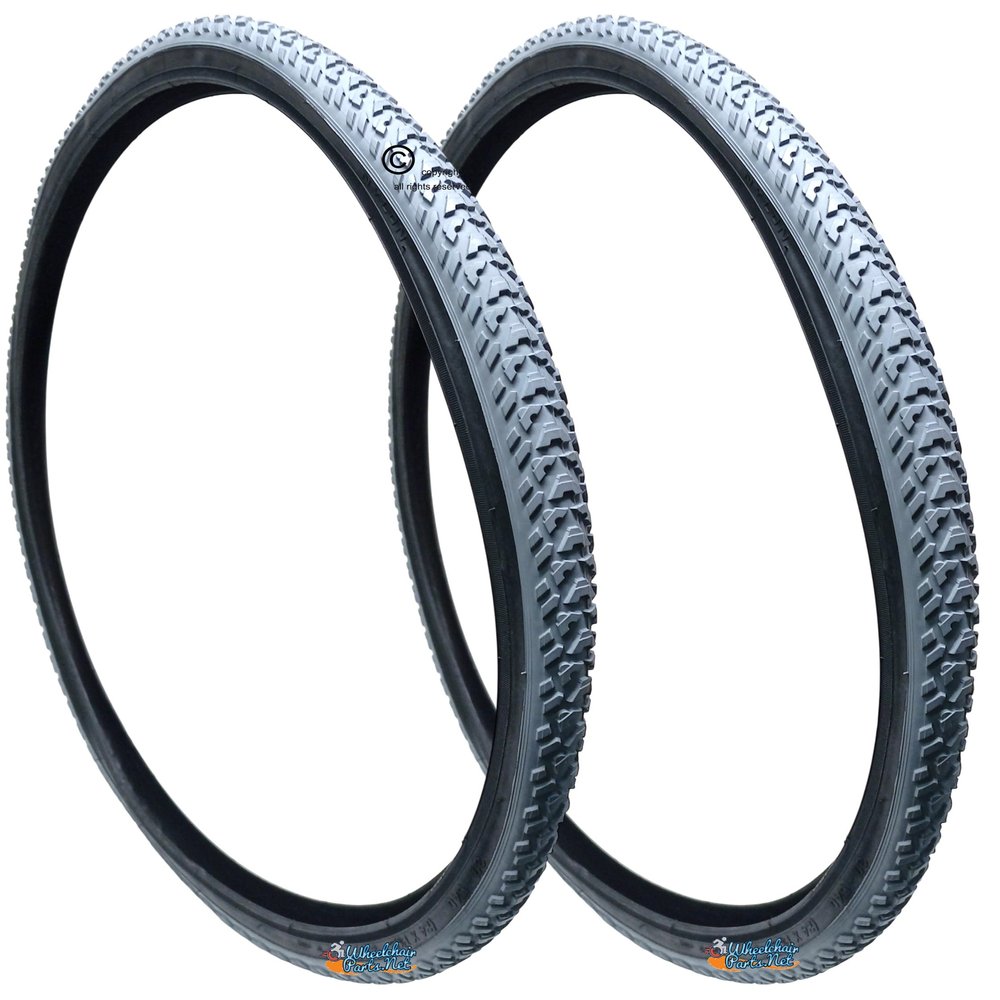 24" x 1 3/8" All Terrain Wheelchair Pneumatic Tires, Primo V-Track. Price is for a Set of 2 Tires