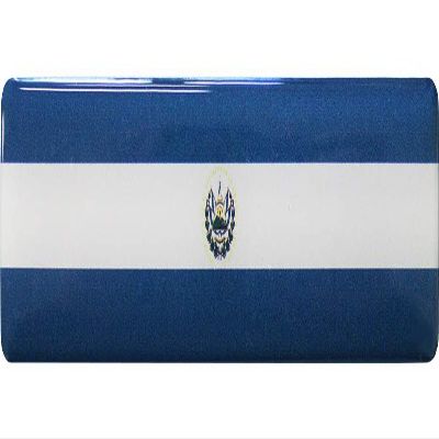El Salvador Flag 3D Domed Decal Sticker (Long), 1 inch x 4.25 inch - Made in the USA