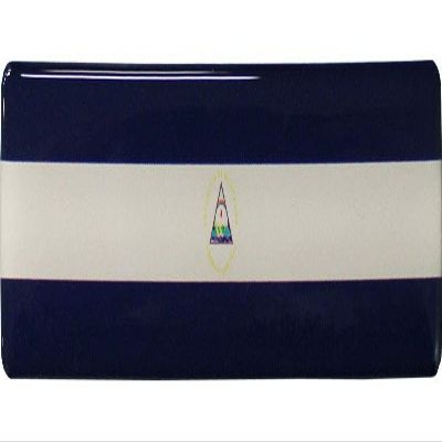 Nicaragua Flag 3D Domed Decal Sticker (Long), 1 inch x 4.25 inch - Made in the USA
