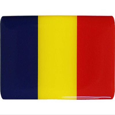 Flagline Romania Flag 3D Domed Decal Sticker (Long), 1 inch x 4.25 inch - Made in the USA