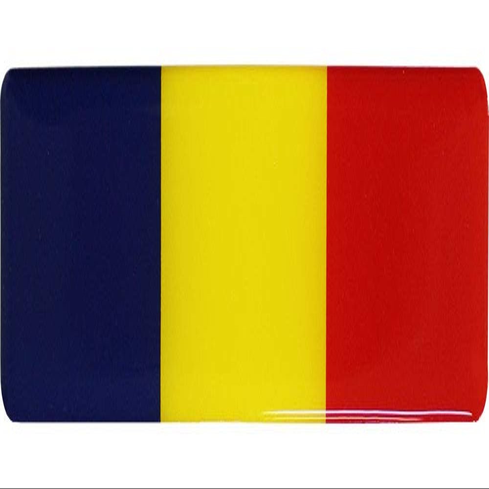 Flagline Romania Flag 3D Domed Decal Sticker (Long), 1 inch x 4.25 inch - Made in the USA