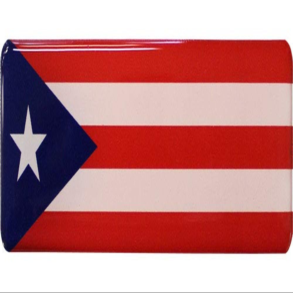 Puerto Rico Flag 3D Domed Decal Sticker (Long), 1 inch x 4.25 inch - Made in the USA