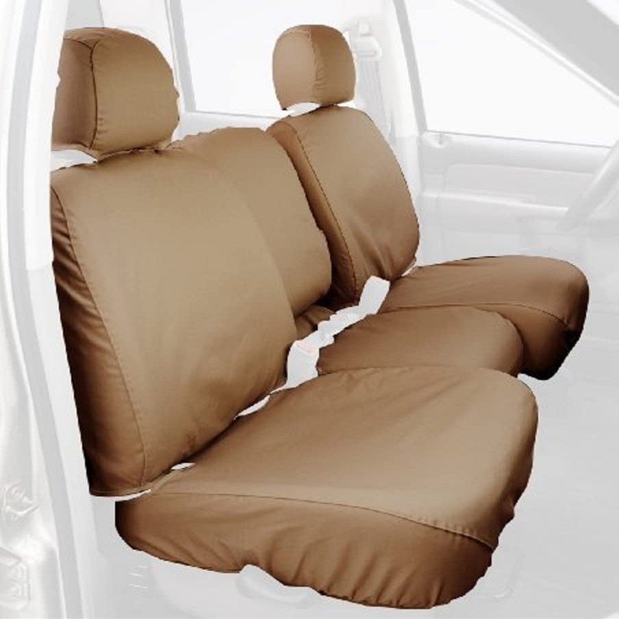 Covercraft Custom-Fit Rear- Third Seat Bench SeatSaver Seat Covers - Polycotton Fabric, Tan