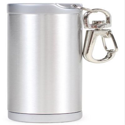 Penguin Lighter Portable Ashtray Ash Cylinder Slim Aluminum Silver Satin