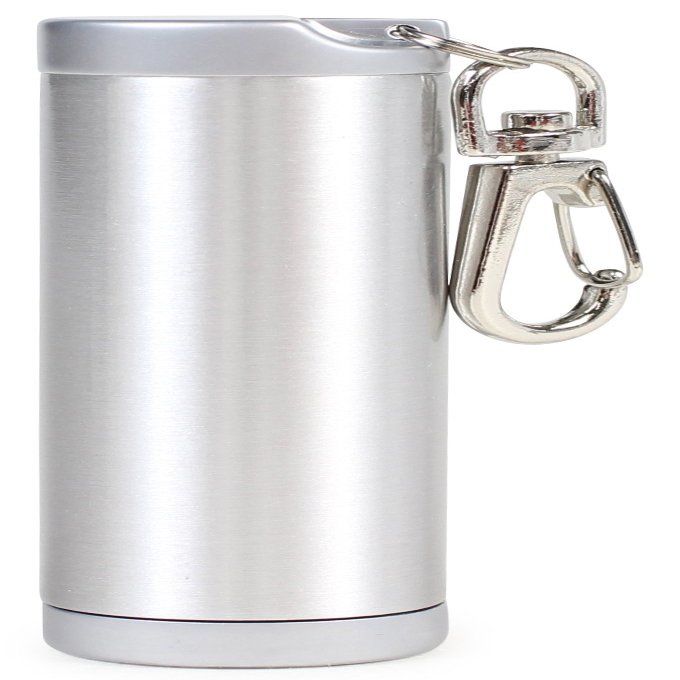Penguin Lighter Portable Ashtray Ash Cylinder Slim Aluminum Silver Satin
