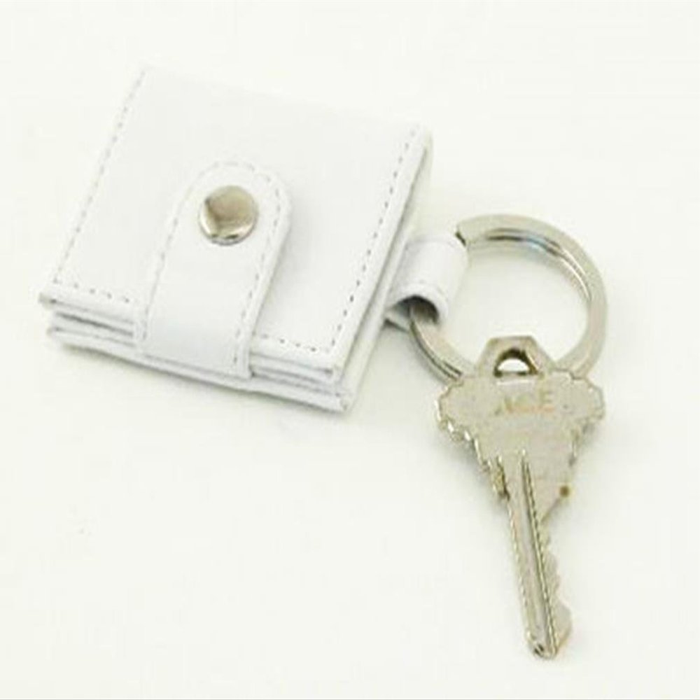 White Locket Key Chain W/Frame & Mirror