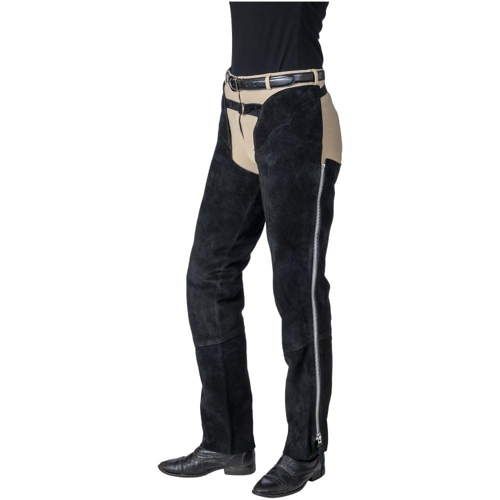 Tough 1 Suede Leather Schooling Chaps Large Blk