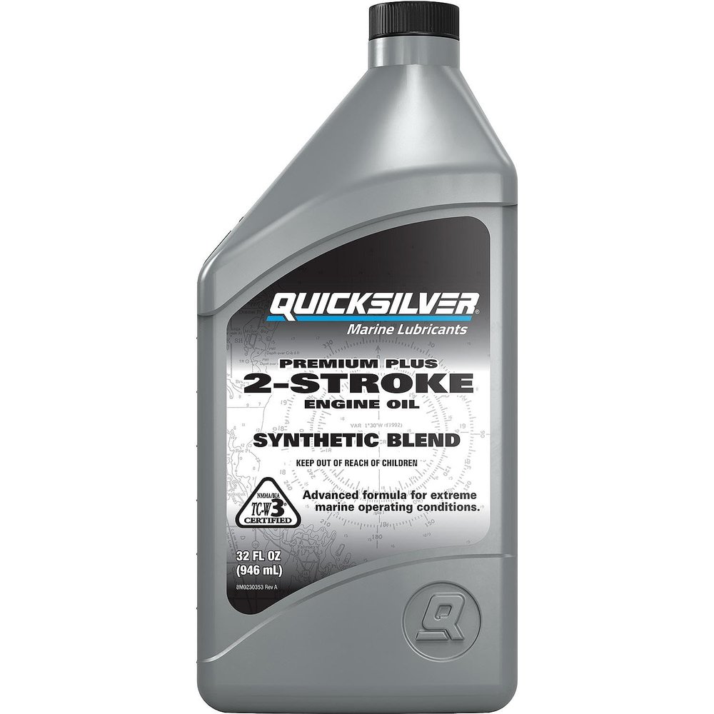 Quicksilver 2-Stroke Premium Plus Synthetic Blend Marine Engine Oil, 32oz