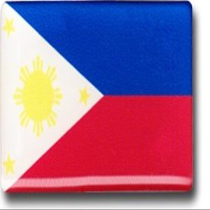 Philippines Flag 3D Domed Decal Sticker (Mini), 1 inch x 1.75 inch - Made in the USA