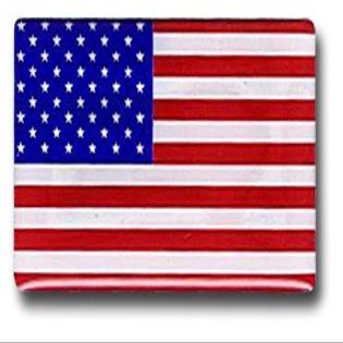 USA (United States of America) Flag 3D Domed Decal Sticker (Mini), 1 inch x 1.75 inch - Made in the USA