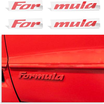 Formula Door Badge Overlay Decal Stickers - 98-02 Pontiac Firebird - (Color: Gloss Red)