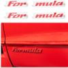 Formula Door Badge Overlay Decal Stickers - 98-02 Pontiac Firebird - (Color: Gloss Red) view 1