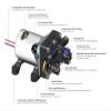 PENTAIR SHURFLO Revolution 4008-101-E65 RV Fresh Water Pump 12V 3.0 GPM 55 PSI Quiet Automatic Demand Diaphragm By-Pass Pump view 3