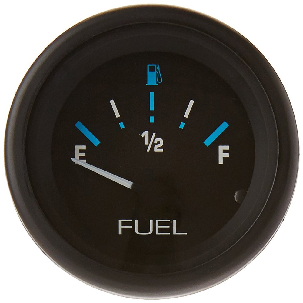 SeaStar Sierra International 68390P E-F Dial Range Scratch Resistant Domed Glass Lens Eclipse Fuel Gauge, 2"