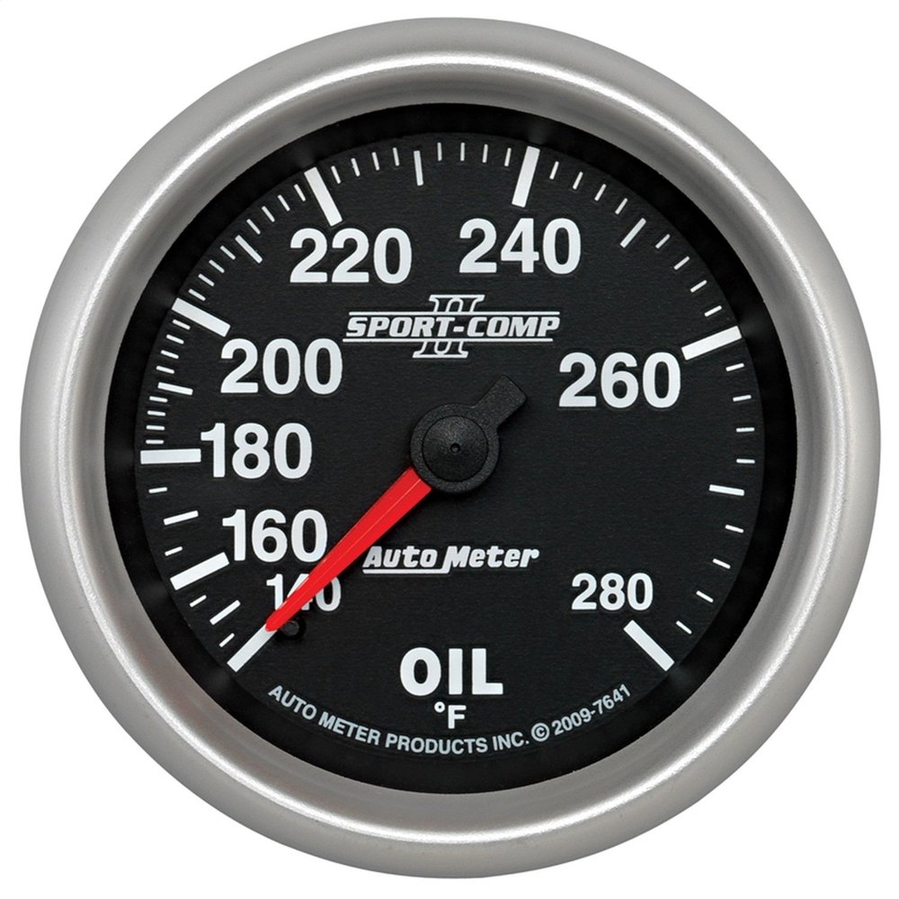 Auto Meter 7641 Sport-Comp II 2-5/8" 140-280 F Mechanical 6' Oil Temperature Gauge