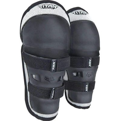 Fox Racing Youth Peewee Titan Motocross Dirt Bike Knee/Shin Pads, Black/Silver, One Size