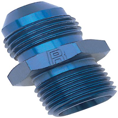 Edelbrock 670430 Adapter Fitting #4 Male Flare To 12Mm X 1.25 Male Blue Anodized