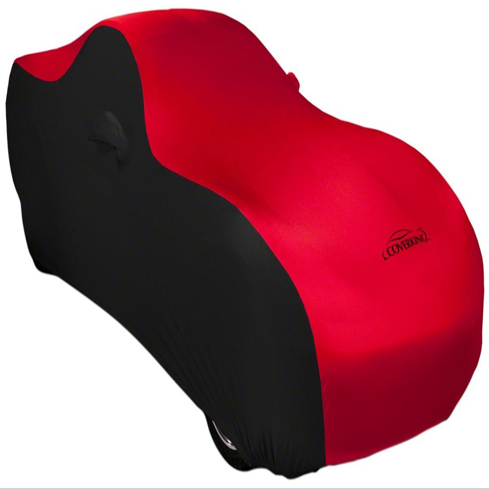 Coverking Custom Fit Car Cover for Select Chevrolet Collectible Models - Satin Stretch (Red with Black Sides)