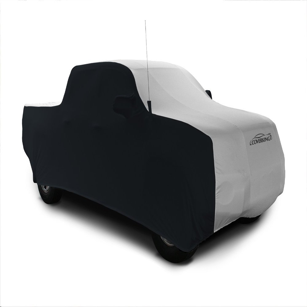Coverking Custom Car Cover for Select GMC Sierra 1500/2500/3500 Models - Satin Stretch (Pearl White with Black sides)