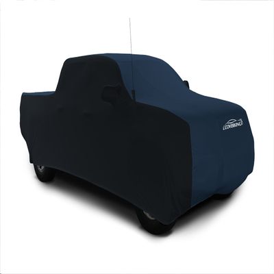 Coverking Custom Car Cover for Select GMC Sierra 1500,2500 Models - Satin Stretch (Dark Blue with Black sides)