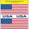 Reflective American Flag & USA Decals - For Helmets, Bikes, Wheelchairs, Car Bumpers, & Windows - Weatherproof & UV Resistant - 2 x 3 Inches Flag (x2) & 0.75 x 1.5 Inches USA Decals (x2) view 1
