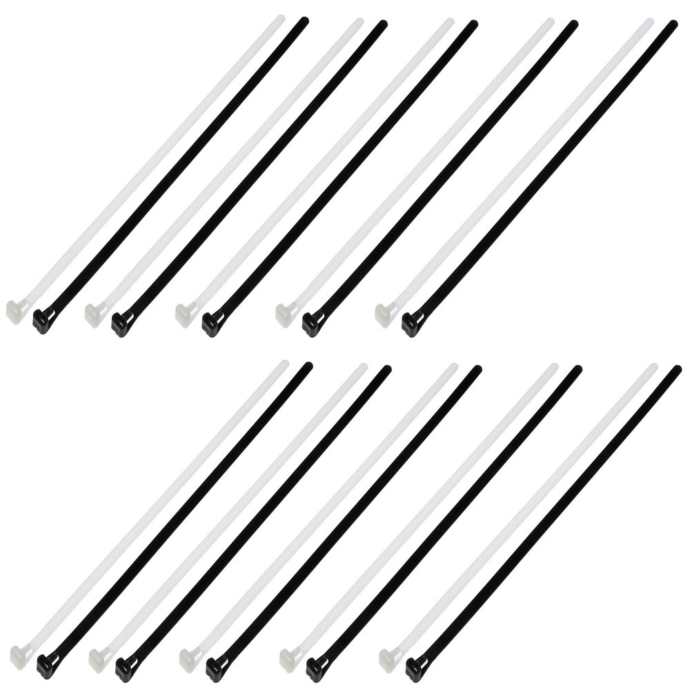 Dorman 83762 12 in. Reusable Black and White Wire Ties, 20 Pack