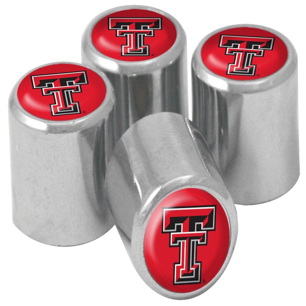 NCAA Texas Tech Red Raiders Metal Tire Valve Stem Caps, 4-Pack