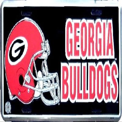 Hangtime Univeristy of Georgia - (UGA) Bulldogs - Georgia Helmet (Red Helmet Super G) Embossed Metal auto tag