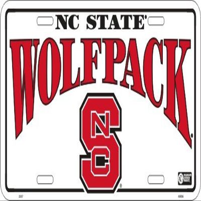 Hangtime NC State Wolfpack Embossed Metal auto tag