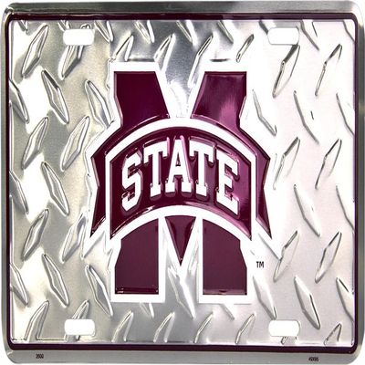 Hangtime Mississippi State University - Mississippi State Bulldogs Diamond Emboss Metal License Plate 6 x 12