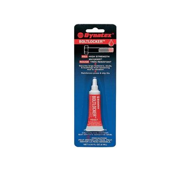 Dynatex 49451 High Strength Threadlocking Boltlocker, 350 Degree F Maximum Temperature, 6mL Tube, Red (Pack of 6)