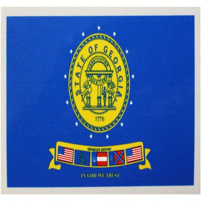Georgia (2001) State Flag Auto Decal, Size 2.25 inch x 4 inch