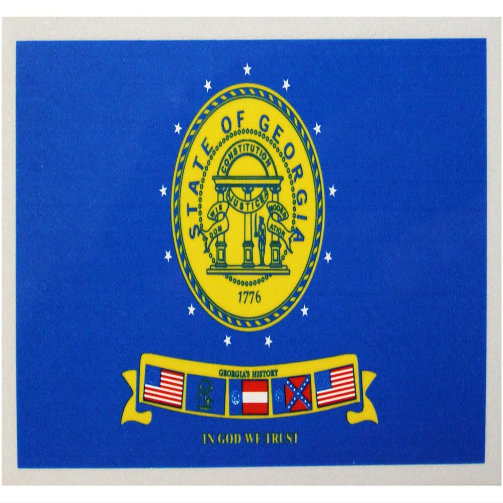 Georgia (2001) State Flag Auto Decal, Size 2.25 inch x 4 inch