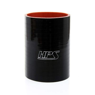 HPS HTSC-212-BLK Silicone High Temperature 4-Ply Reinforced Straight Coupler Hose, 100 PSI Maximum Pressure, 3" Length, 2-1/8" ID, Black