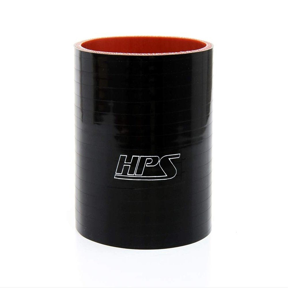 HPS HTSC-212-BLK Silicone High Temperature 4-Ply Reinforced Straight Coupler Hose, 100 PSI Maximum Pressure, 3" Length, 2-1/8" ID, Black