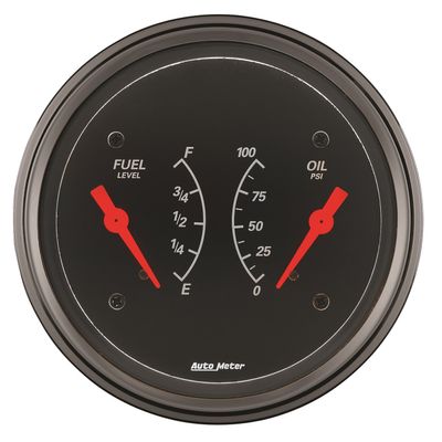 Auto Meter 1413 Designer Black Oil/Fuel Dual Gauge