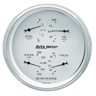 Auto Meter 1619 Old TYME White Quad Gauge