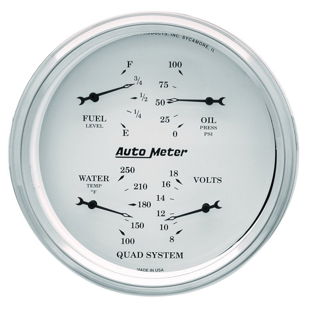 Auto Meter 1619 Old TYME White Quad Gauge