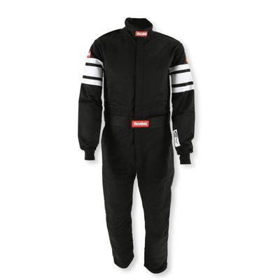 RaceQuip 120005RQP 120 Series 1-Pc Driving Suit SFI 3.2A/5 Black/White Large