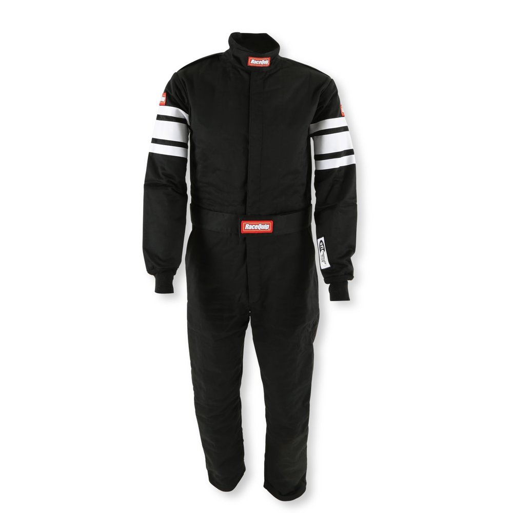 RaceQuip 120005RQP 120 Series 1-Pc Driving Suit SFI 3.2A/5 Black/White Large