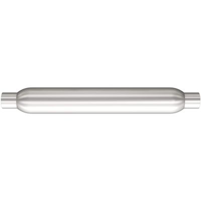 MagnaFlow Performance Exhaust Muffler 18145: 2.25"/2.25" Inlet/Outlet, 3.5x3.5x26" Round, Aluminized Steel, Aluminized Finish