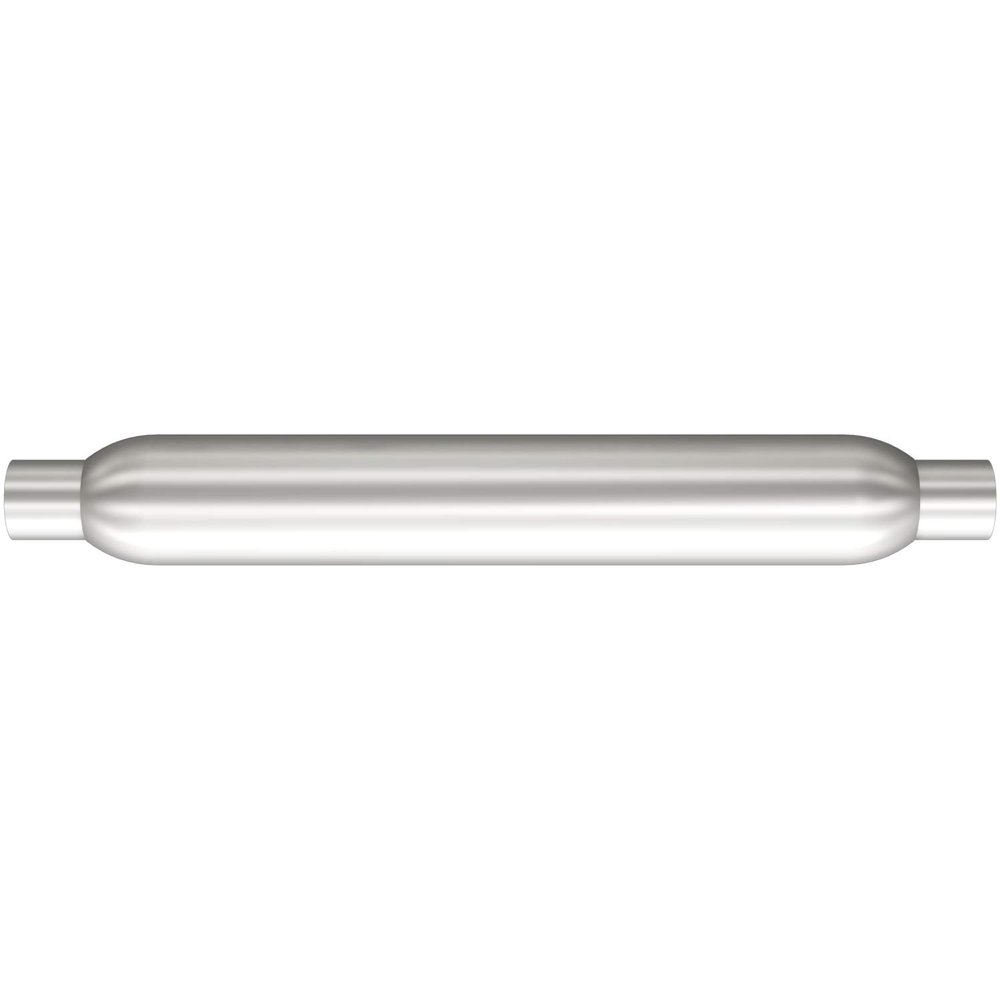 MagnaFlow Performance Exhaust Muffler 18145: 2.25"/2.25" Inlet/Outlet, 3.5x3.5x26" Round, Aluminized Steel, Aluminized Finish