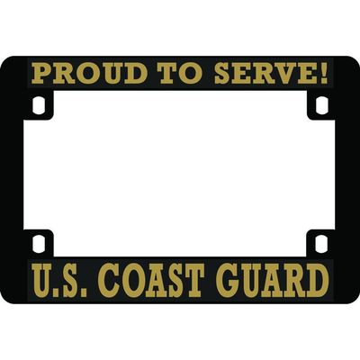 U.S. Coast Guard Proud to Serve Patriotic Motorcycle License Plate Frame 7.5"x5"