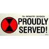7th Infantry Division Proudly Served Bumper Sticker 3"X6-1/2" view 1