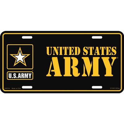 U.S. Army Logo License Plate Black