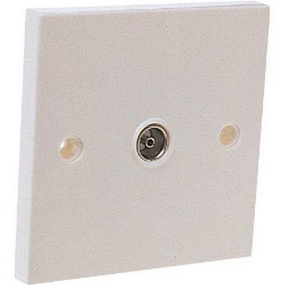 Dencon Single Flush Co Axial Aerial Socket (One Size) (White)